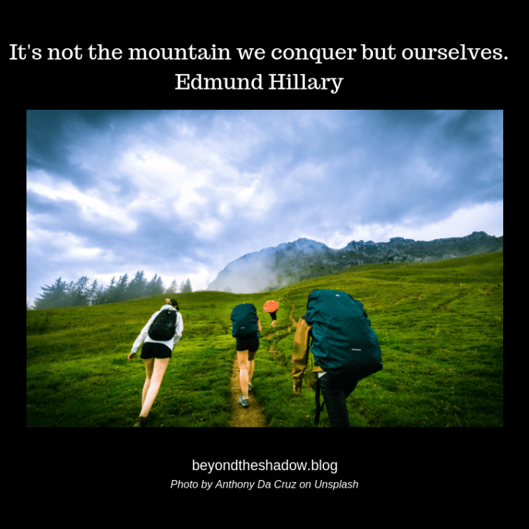 It's not the mountain we conquer but ourselves.Edmund Hillary